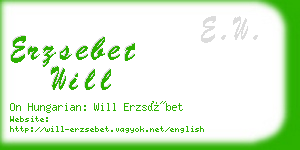 erzsebet will business card